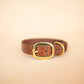 The Real McCaul Leathergoods Pet Collars & Harnesses Embossed Dog Collar - Croc Print - 25mm - Tan Australian Made Australian Owned Leather Dog Collar with Brass Fittings- Australian Made