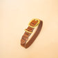 The Real McCaul Leathergoods Pet Collars & Harnesses Embossed Dog Collar - Croc Print - 25mm - Tan Australian Made Australian Owned Leather Dog Collar with Brass Fittings- Australian Made
