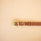 The Real McCaul Leathergoods Pet Collars & Harnesses Embossed Dog Collar - Croc Print - 25mm - Tan Australian Made Australian Owned Leather Dog Collar with Brass Fittings- Australian Made