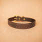 The Real McCaul Leathergoods Pet Collars & Harnesses Printed Paw Dog Collar - 25mm - Rustic Brown Australian Made Australian Owned Leather Dog Collar with Brass Fittings- Australian Made