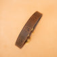 The Real McCaul Leathergoods Pet Collars & Harnesses Printed Paw Dog Collar - 25mm - Rustic Brown Australian Made Australian Owned Leather Dog Collar with Brass Fittings- Australian Made
