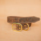 The Real McCaul Leathergoods Pet Collars & Harnesses Rancher Dog Collar - 38mm - Rustic Brown Australian Made Australian Owned Leather Dog Collar with Brass Fittings- Australian Made