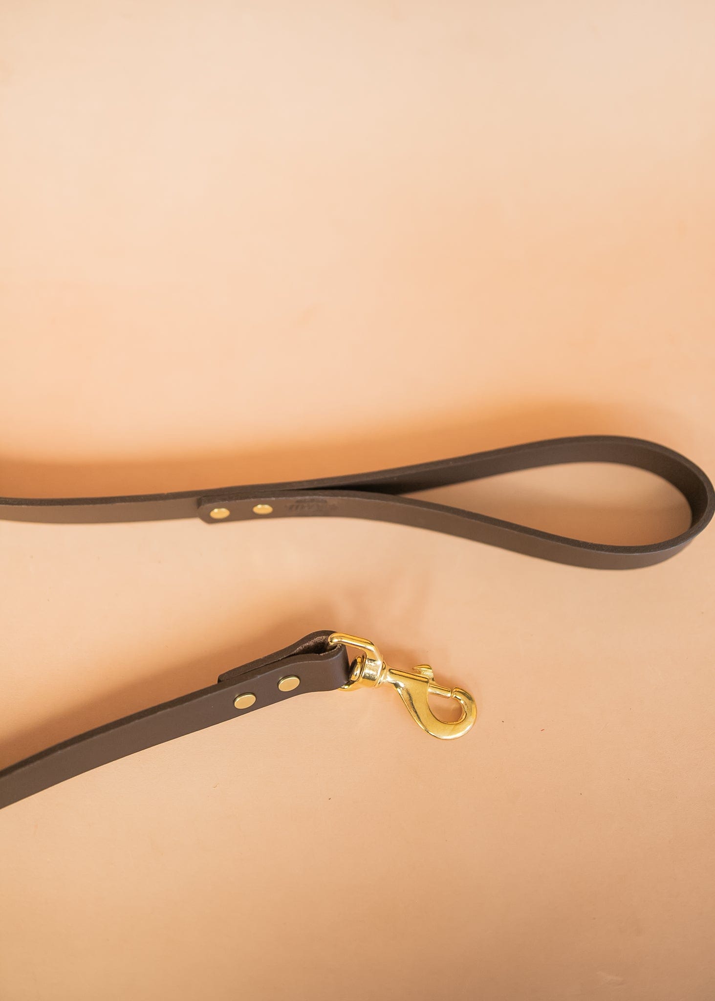 The Real McCaul Leathergoods Pet Leashes Wide Dog Leash 25mm- Dark Brown Australian Made Australian Owned Leather Dog Collar and Lead with Brass Fittings- Australian Made