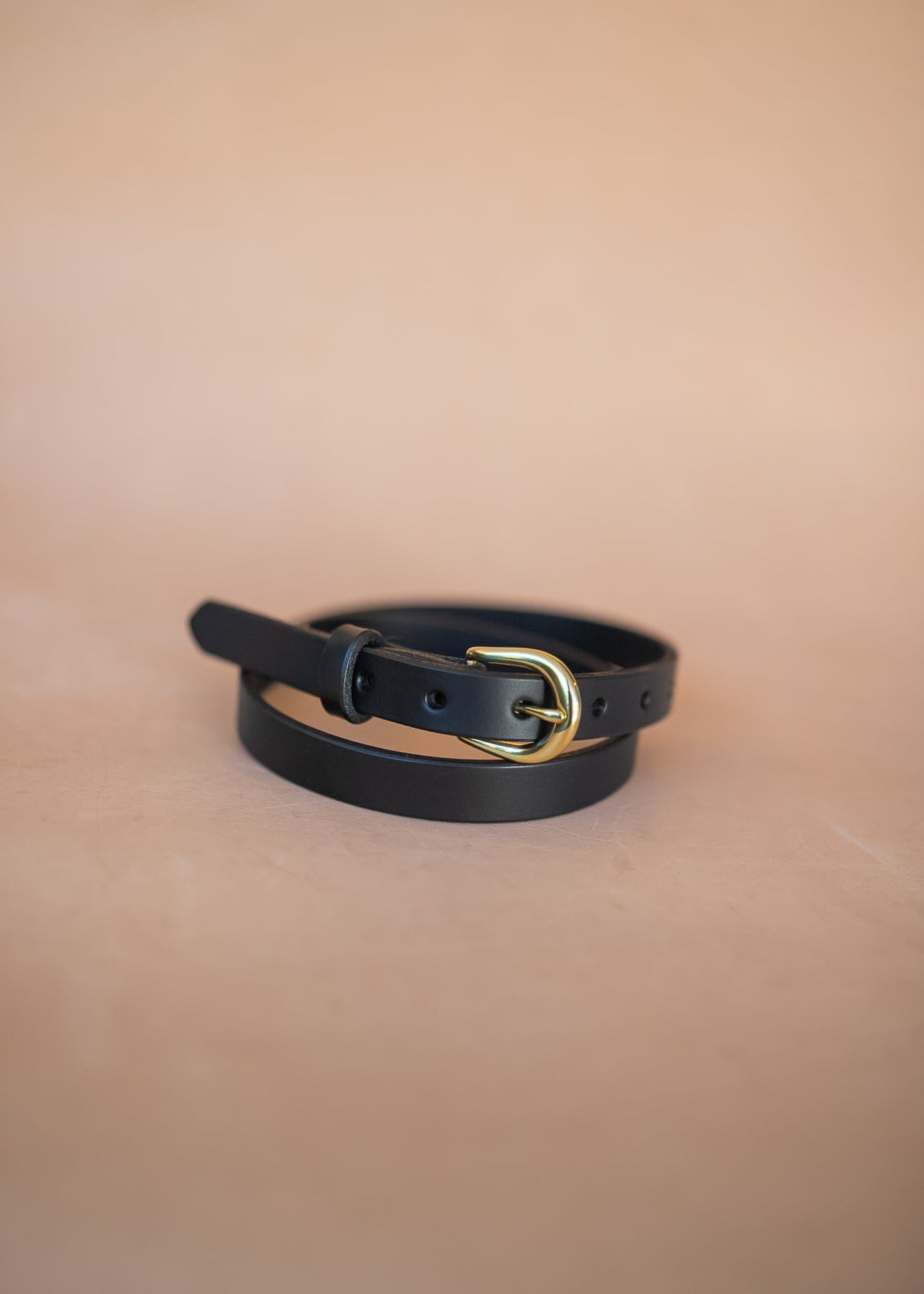 The Real McCaul Leathergoods Plain Narrow 20mm Belt - Black Australian Made Australian Owned Solid Leather Narrow Belt Made In Australia - 20mm  - Black