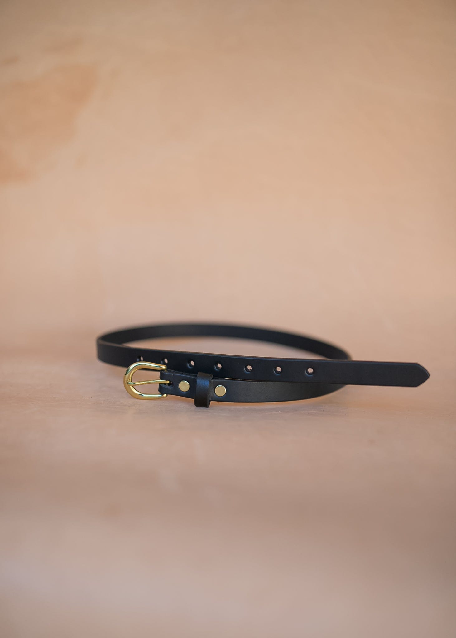 The Real McCaul Leathergoods Plain Narrow 20mm Belt - Black Australian Made Australian Owned Solid Leather Narrow Belt Made In Australia - 20mm  - Black
