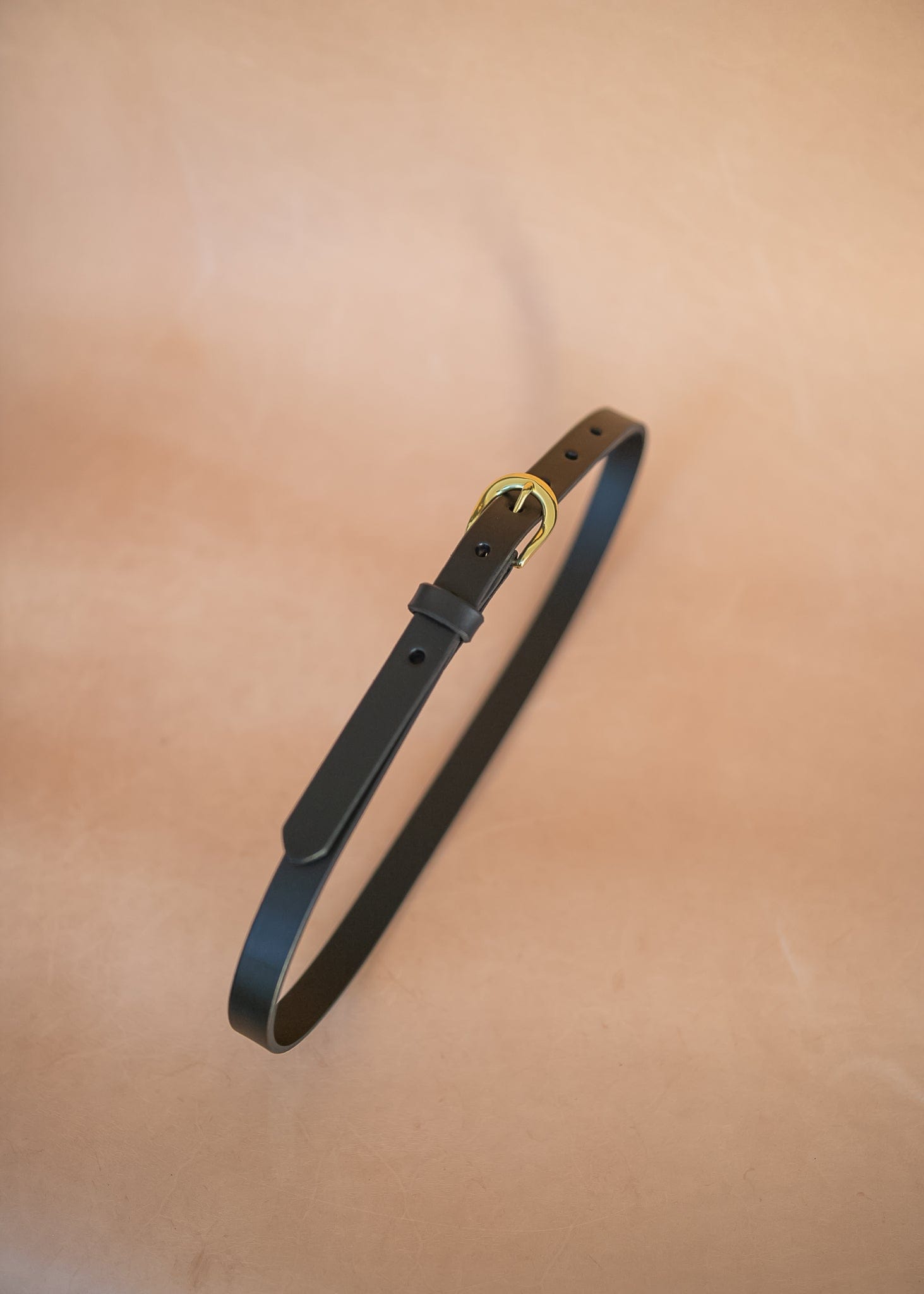 The Real McCaul Leathergoods Plain Narrow 20mm Belt - Black Australian Made Australian Owned Solid Leather Narrow Belt Made In Australia - 20mm  - Black