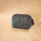 The Real McCaul Leathergoods Purses Dark Brown Two Zip Key Belt Pouch - Cowhide Australian Made Australian Owned Double Zip Leather Key Belt Purse Made In Australia