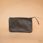 The Real McCaul Leathergoods Purses Mottle Brown / Antique Brass Clementine Clutch - Cowhide Australian Made Australian Owned Clementine Leather Clutch- Made In Australia YKK Zips