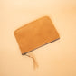 The Real McCaul Leathergoods Purses Tan / Silver Clementine Clutch - Kangaroo Australian Made Australian Owned Clementine Leather Clutch- Made In Australia YKK Zips