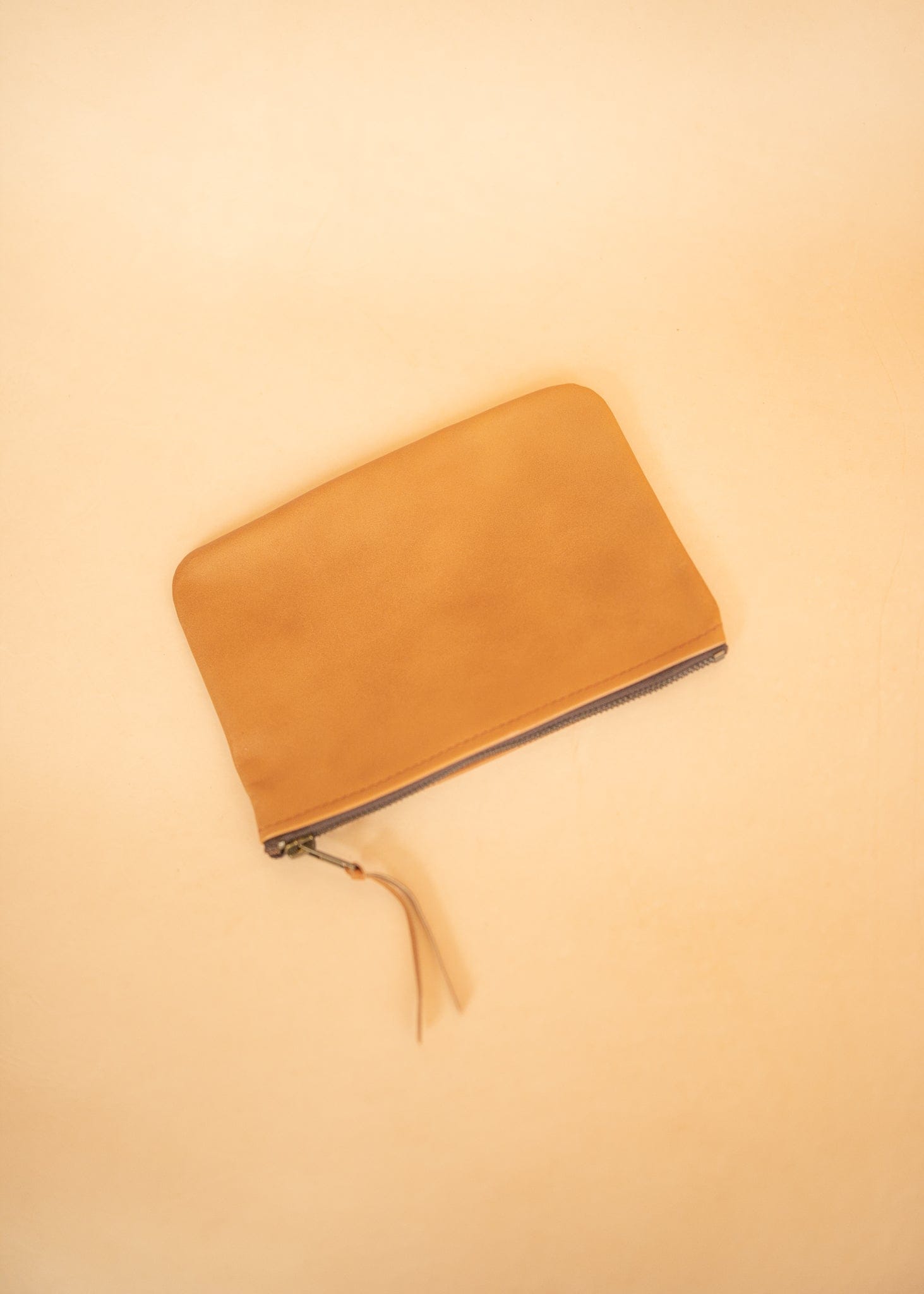 The Real McCaul Leathergoods Purses Tan / Silver Clementine Clutch - Kangaroo Australian Made Australian Owned Clementine Leather Clutch- Made In Australia YKK Zips
