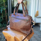 The Real McCaul Leathergoods Shoulder Bags Jack Satchel - Cowhide - Premium Marble Brown Australian Made Australian Owned Jack Laptop Leather Travel Satchel Briefcase- Made In Australia