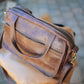 The Real McCaul Leathergoods Shoulder Bags Jack Satchel - Cowhide - Premium Marble Brown Australian Made Australian Owned Jack Laptop Leather Travel Satchel Briefcase- Made In Australia