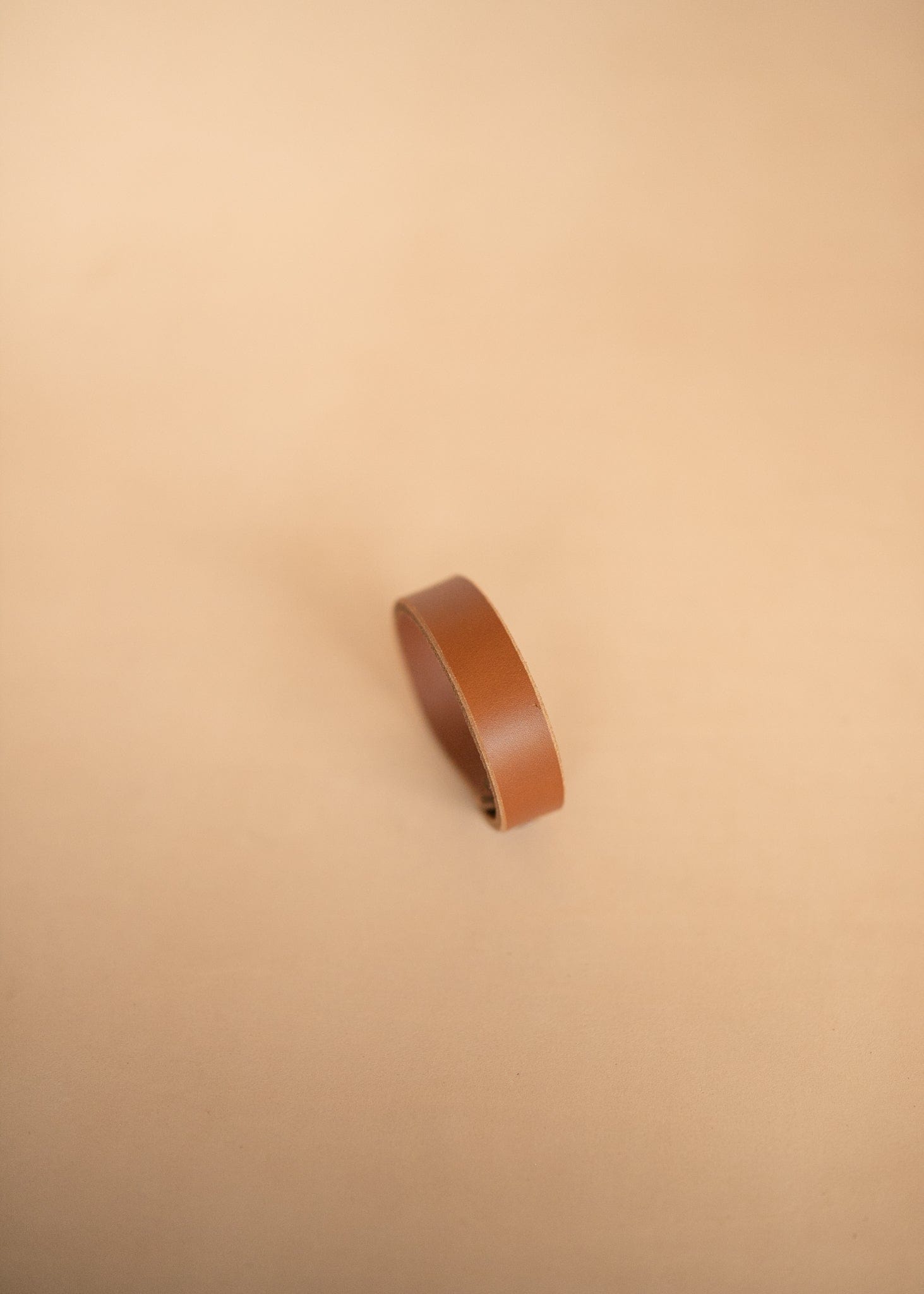 The Real McCaul Leathergoods Tan / 15cm Narrow Leather Wristband - 20mm (0.75") Australian Made Australian Owned Wide Leather Wristband - 20mm (0.75") - Made in Australia