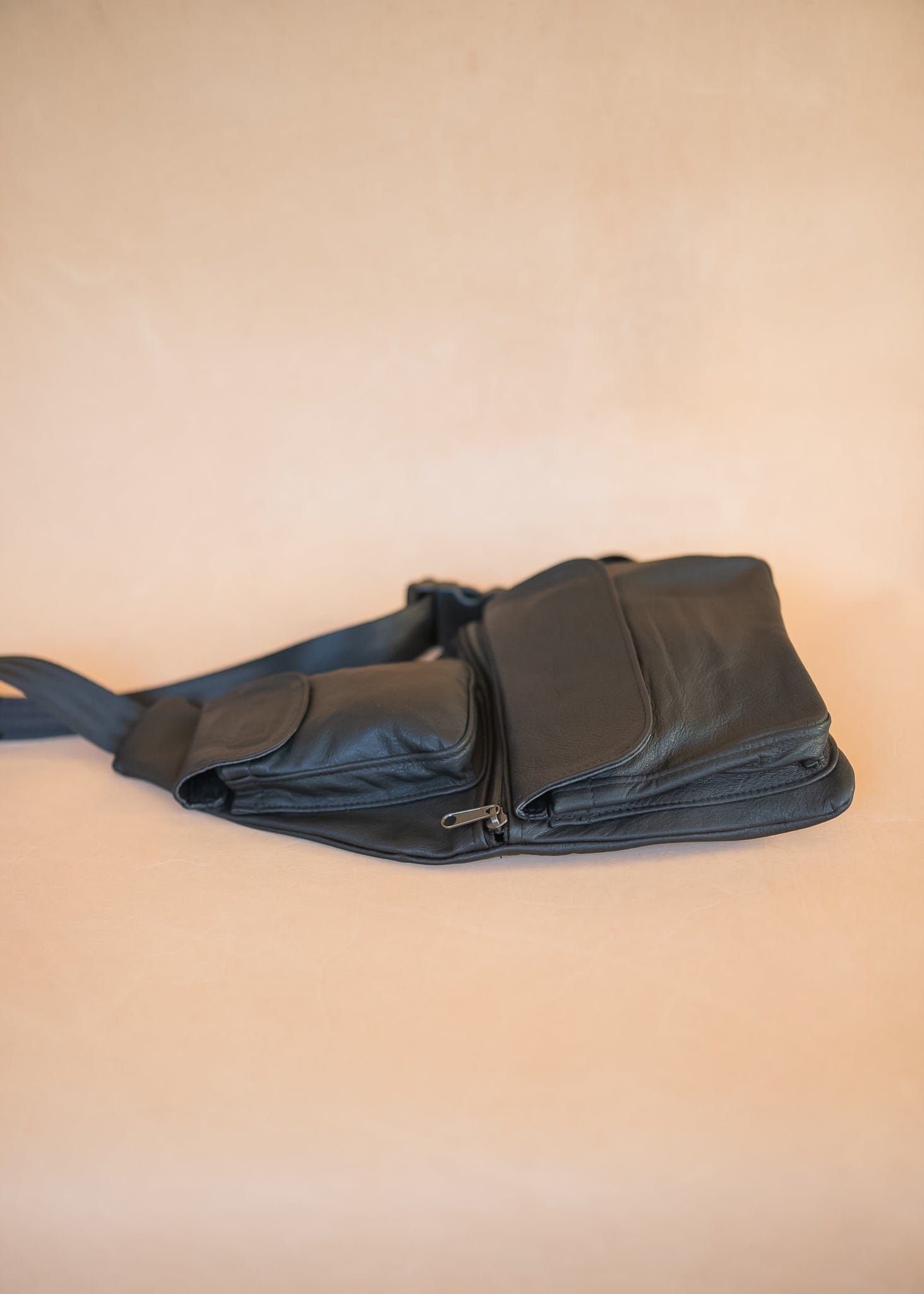 The Real McCaul Leathergoods Travel Bag The John Crossbody Sling Bag - Cowhide - Black Australian Made Australian Owned The John Crossbody Sling Bag - Cowhide - Black