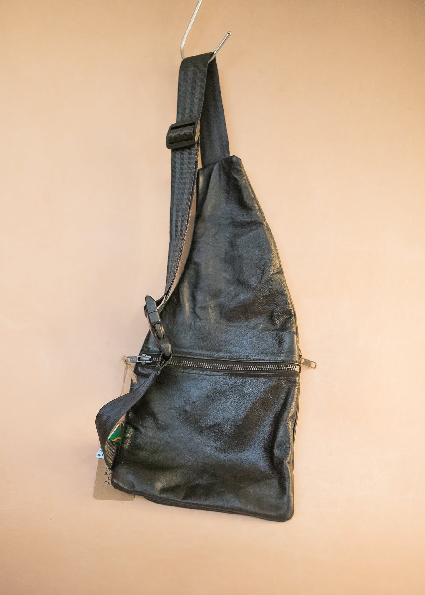 The Real McCaul Leathergoods Travel Bag The John Crossbody Sling Bag - Premium Kangaroo - Black Australian Made Australian Owned The John Crossbody Sling Bag - Premium Kangaroo - Black