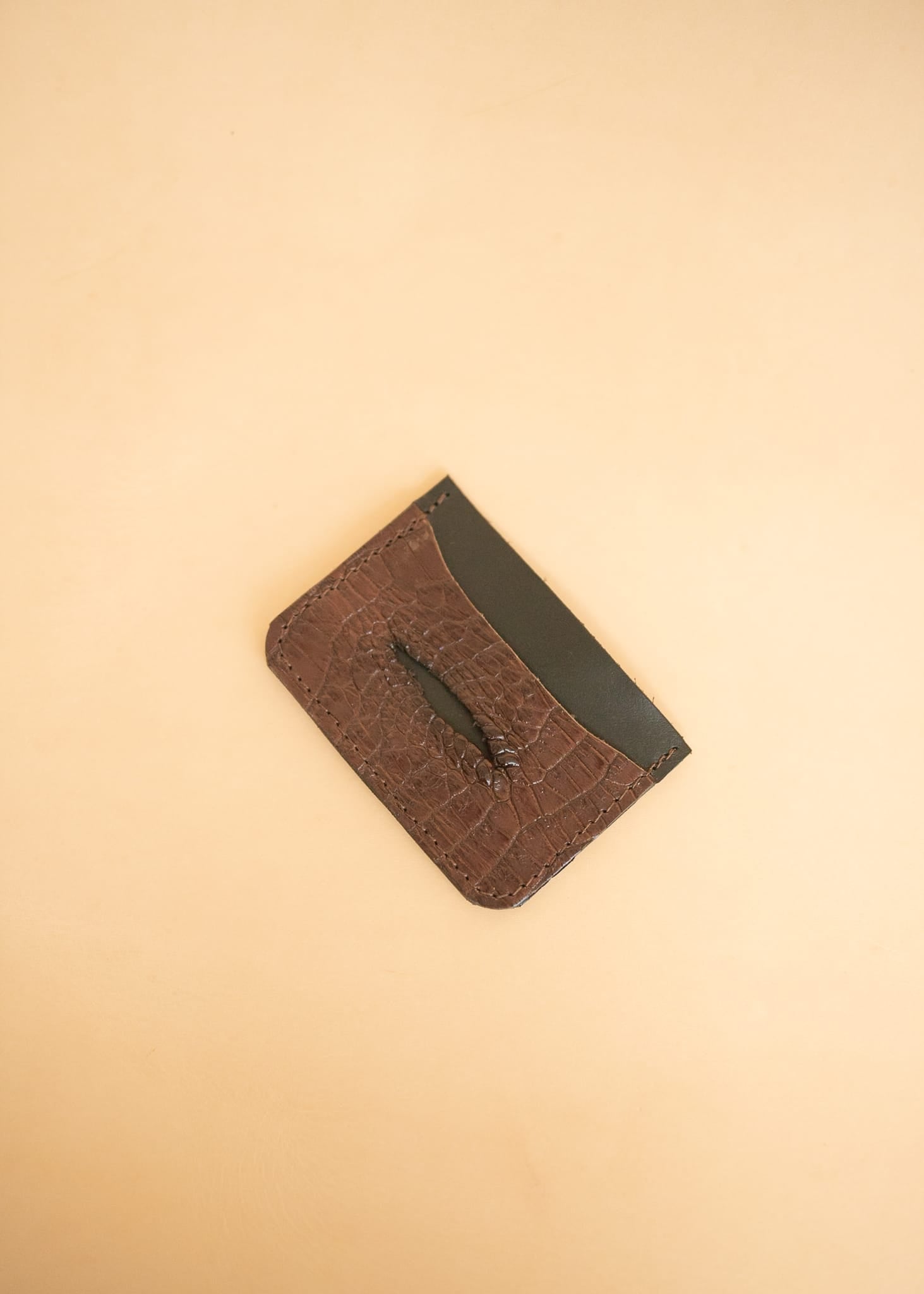 The Real McCaul Leathergoods Wallet Card Holder Wallet - Three Pocket - Crocodile Butt Australian Made Australian Owned Leather Card Holder Wallet - Three Pocket Made in Australia