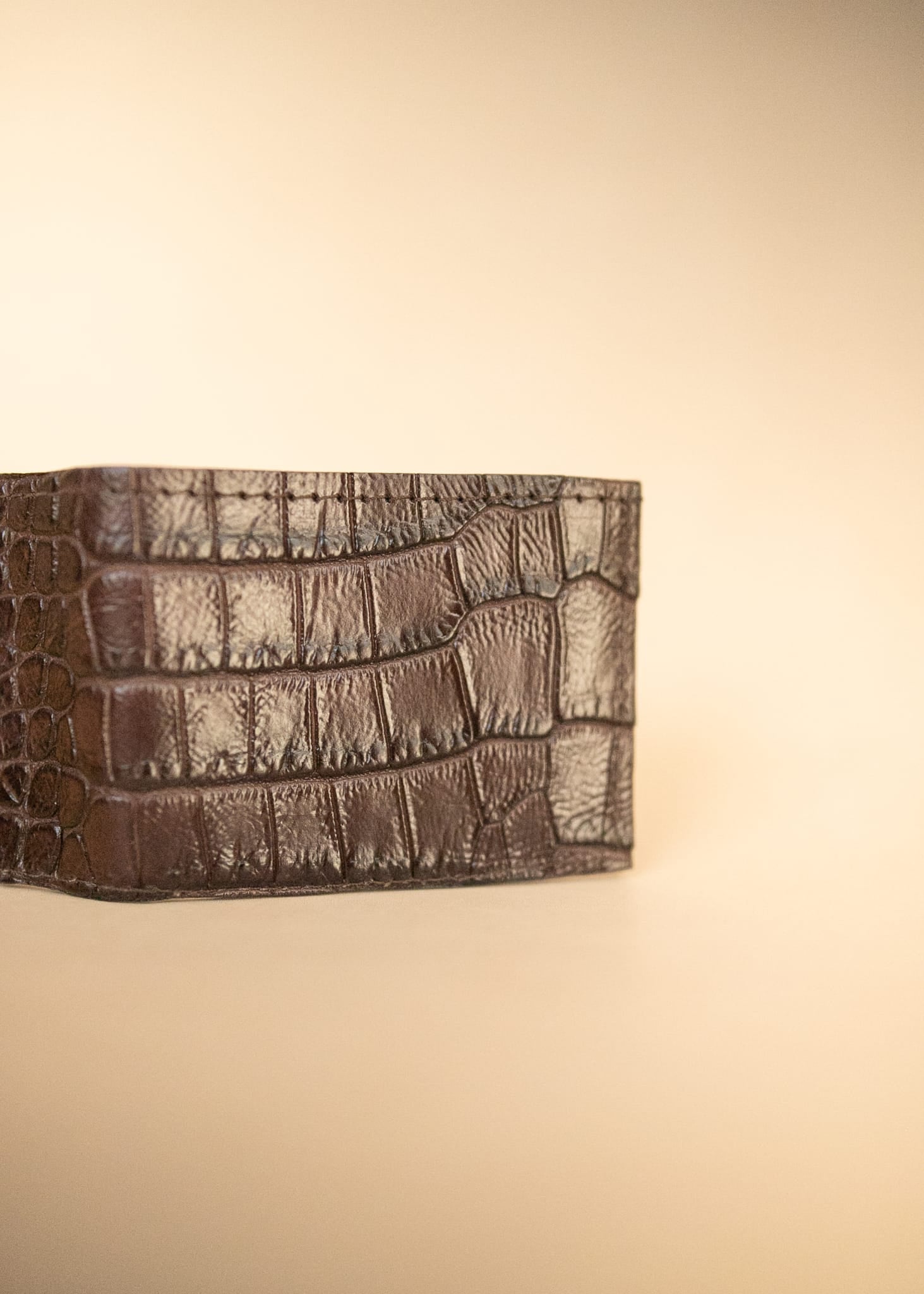 The Real McCaul Leathergoods Wallet Small Bifold Wallet - Crocodile and Kangaroo Australian Made Australian Owned Small Bi-Fold Wallet Australian Made - Crocodile and Kangaroo Leather