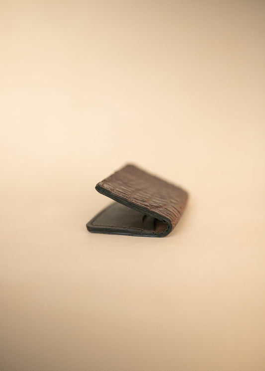 The Real McCaul Leathergoods Wallets Four Pocket Card Wallet - Crocodile and Kangaroo Australian Made Australian Owned Leather 4 Card Wallet Holder Crocodile and Kangaroo Wallet Made In Australia 