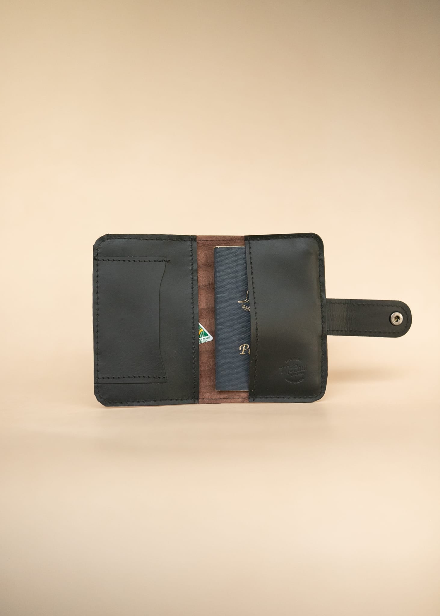The Real McCaul Leathergoods Wallets Passport Cover Wallet - Crocodile and Kangaroo Australian Made Australian Owned Passport Holder Crocodile and Kangaroo Leather- Made in Australia