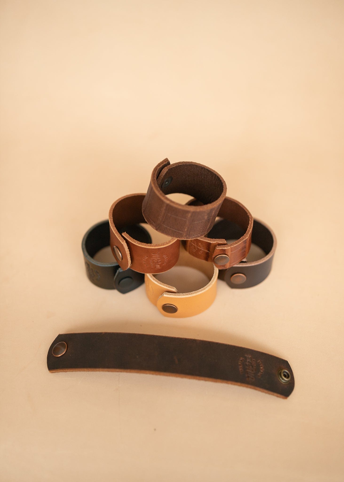 The Real McCaul Leathergoods Wide Leather Wristband - 38mm Australian Made Australian Owned Wide Leather Wristband - 38mm