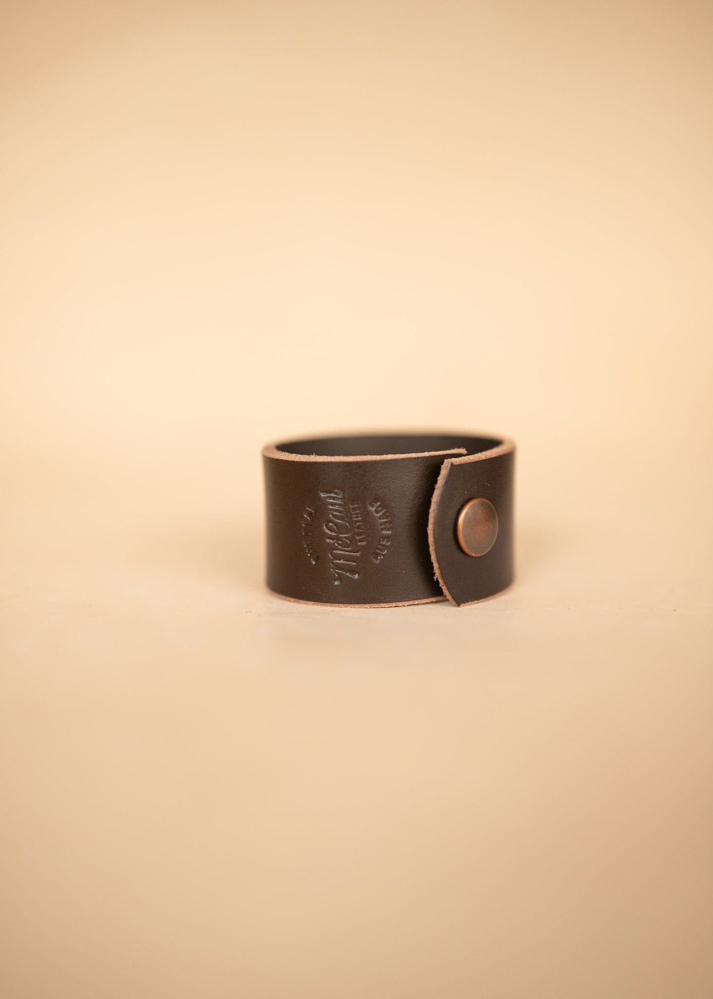 The Real McCaul Leathergoods Wide Leather Wristband - 38mm Australian Made Australian Owned Wide Leather Wristband - 38mm