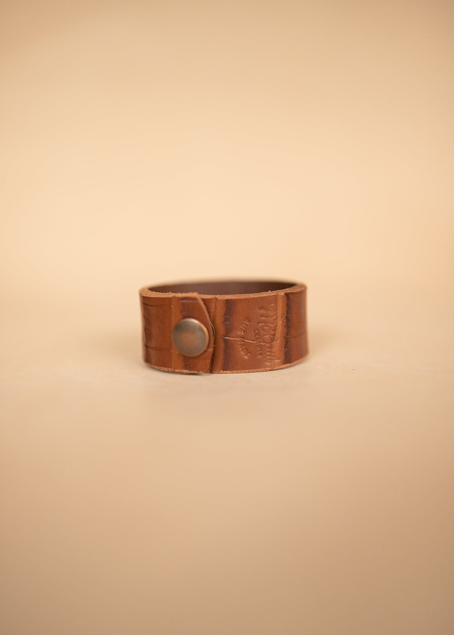 The Real McCaul Leathergoods Wide Leather Wristband - 38mm Australian Made Australian Owned Wide Leather Wristband - 38mm