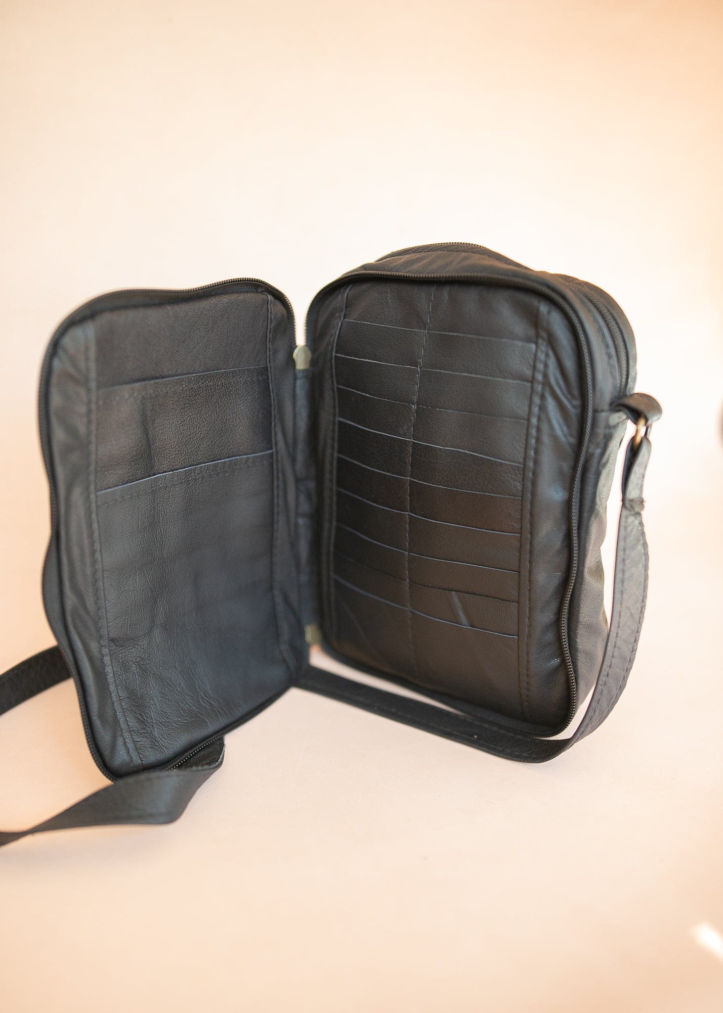 The Real McCaul Shoulder Bags The Darren Bag - Cowhide - Black Australian Made Australian Owned Large Men's Organiser Man Bag Leather Made In Australia