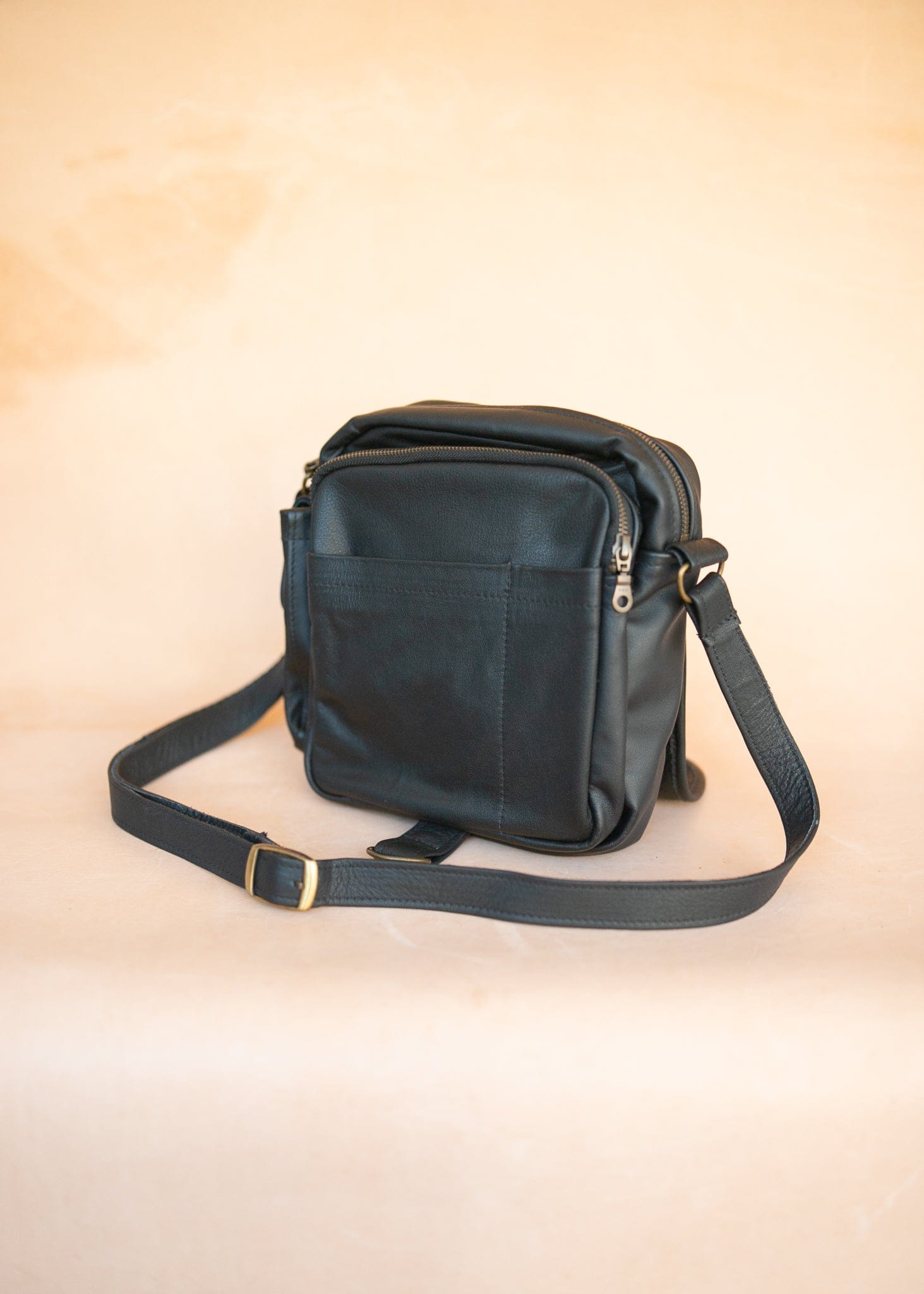 The Real McCaul Shoulder Bags The Pat Manbag - Cowhide - Black Australian Made Australian Owned Australian Made Leather Manbag in Kangaroo or Cowhide Leather