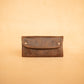 The Real McCaul Tobacco Pouches Premium Marble Brown Tri Fold Tobacco Pouch - Cowhide Australian Made Australian Owned Leather Tobacco Pouch Australian Made Kangaroo & Cowhide Leather