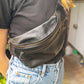The Real McCaul Travel Bag Classic Bum Bag - Medium - Kangaroo Australian Made Australian Owned Leather Bum Bag Handmade in Australia Kangaroo & Cowhide 