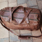 The Real McCaul Travel Bag Classic Overnight Travel Bag - Cowhide - Premium Marble Brown Australian Made Australian Owned Large Overnight Travel Duffel Bag Leather Made in Australia