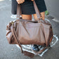 The Real McCaul Travel Bag Duffel Carry All Bag - Cowhide - Chestnut Australian Made Australian Owned Large Overnight Travel Duffel Bag Leather Made in Australia