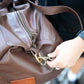 The Real McCaul Travel Bag Duffel Carry All Bag - Cowhide - Chestnut Australian Made Australian Owned Large Overnight Travel Duffel Bag Leather Made in Australia