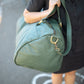 The Real McCaul Travel Bag Duffel Carry All Bag - Cowhide - Green Australian Made Australian Owned Large Overnight Travel Duffel Bag Leather Made in Australia