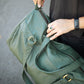 The Real McCaul Travel Bag Duffel Carry All Bag - Cowhide - Green Australian Made Australian Owned Large Overnight Travel Duffel Bag Leather Made in Australia