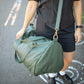 The Real McCaul Travel Bag Duffel Carry All Bag - Cowhide - Green Australian Made Australian Owned Large Overnight Travel Duffel Bag Leather Made in Australia