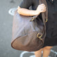 The Real McCaul Travel Bag Duffel Carry All Bag - Cowhide - Mottle Brown Australian Made Australian Owned Large Overnight Travel Duffel Bag Leather Made in Australia