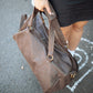 The Real McCaul Travel Bag Duffel Carry All Bag - Cowhide - Mottle Brown Australian Made Australian Owned Large Overnight Travel Duffel Bag Leather Made in Australia