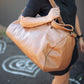 The Real McCaul Travel Bag Duffel Carry All Bag - Cowhide - Tan Australian Made Australian Owned Large Overnight Travel Duffel Bag Leather Made in Australia