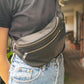 The Real McCaul Travel Bag The Classic Bum Bag - Medium - Cowhide Australian Made Australian Owned Leather Bum Bag Handmade in Australia Kangaroo & Cowhide 