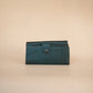 The Real McCaul Wallets The Sue Wallet - Kangaroo - Juniper Green Australian Made Australian Owned Genuine Leather Ladies Large Wallet- Made In Australia with Kangaroo and Cowhide
