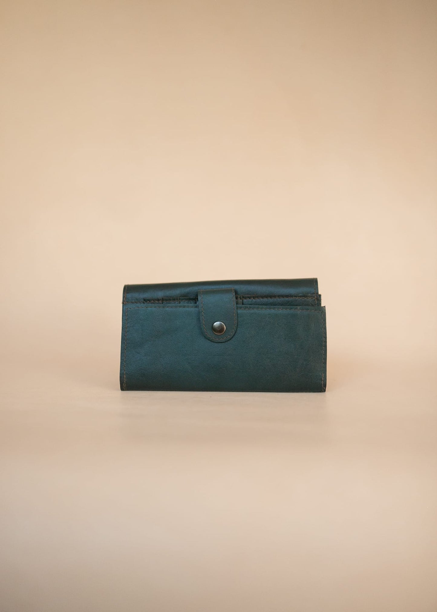 The Real McCaul Wallets The Sue Wallet - Kangaroo - Juniper Green Australian Made Australian Owned Genuine Leather Ladies Large Wallet- Made In Australia with Kangaroo and Cowhide