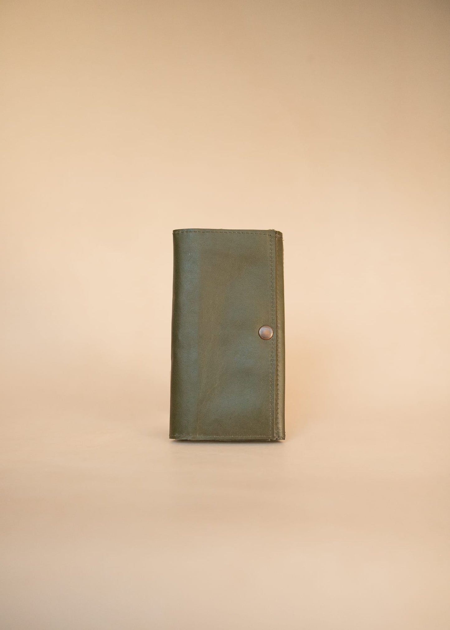 The Real McCaul Wallets The Sue Wallet - Kangaroo - Olive Green Australian Made Australian Owned Genuine Leather Ladies Large Wallet- Made In Australia with Kangaroo and Cowhide