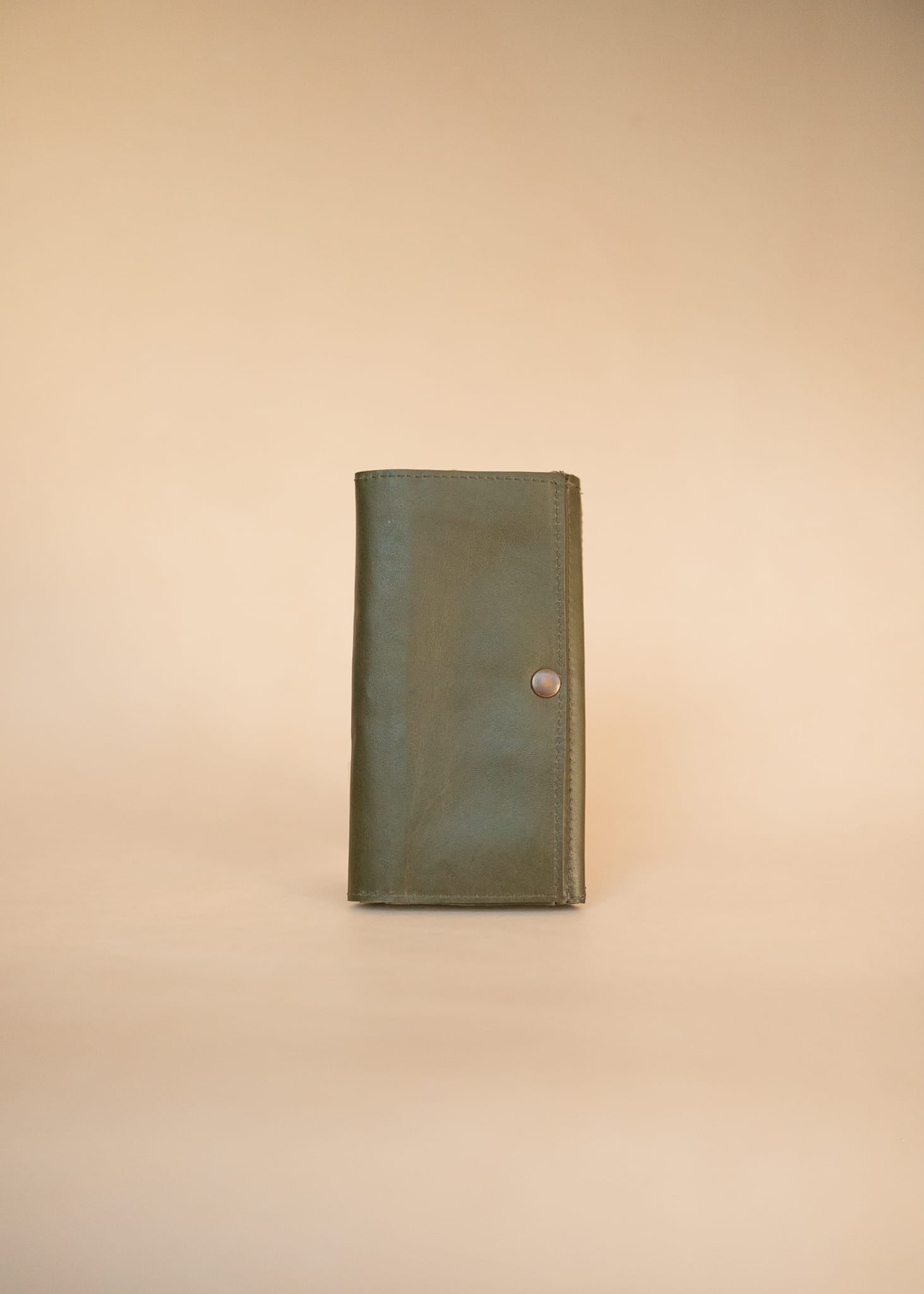 The Real McCaul Wallets The Sue Wallet - Kangaroo - Olive Green Australian Made Australian Owned Genuine Leather Ladies Large Wallet- Made In Australia with Kangaroo and Cowhide