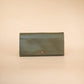 The Real McCaul Wallets The Sue Wallet - Kangaroo - Olive Green Australian Made Australian Owned Genuine Leather Ladies Large Wallet- Made In Australia with Kangaroo and Cowhide