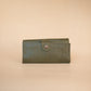 The Real McCaul Wallets The Sue Wallet - Kangaroo - Olive Green Australian Made Australian Owned Genuine Leather Ladies Large Wallet- Made In Australia with Kangaroo and Cowhide