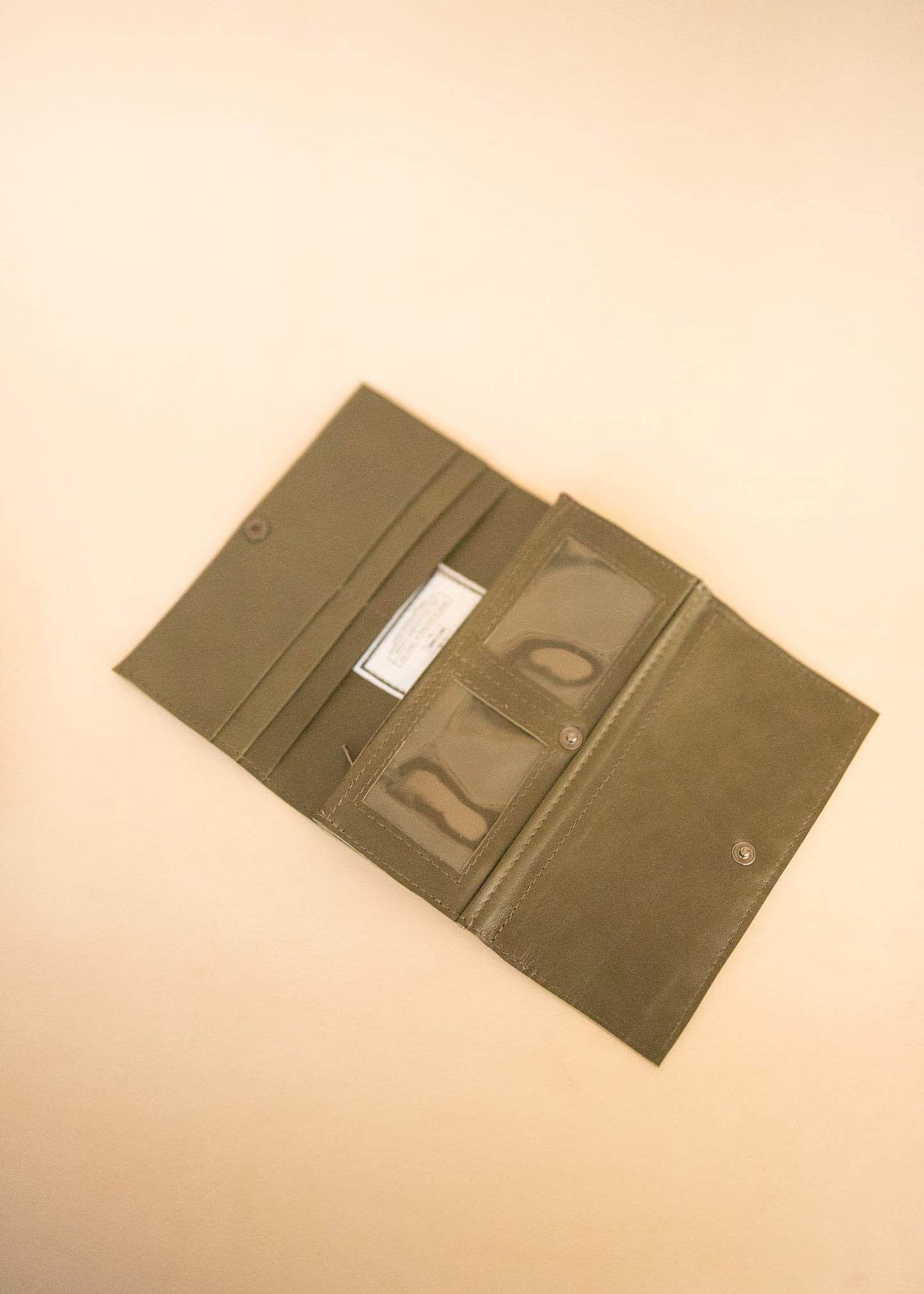 The Real McCaul Wallets The Sue Wallet - Kangaroo - Olive Green Australian Made Australian Owned Genuine Leather Ladies Large Wallet- Made In Australia with Kangaroo and Cowhide