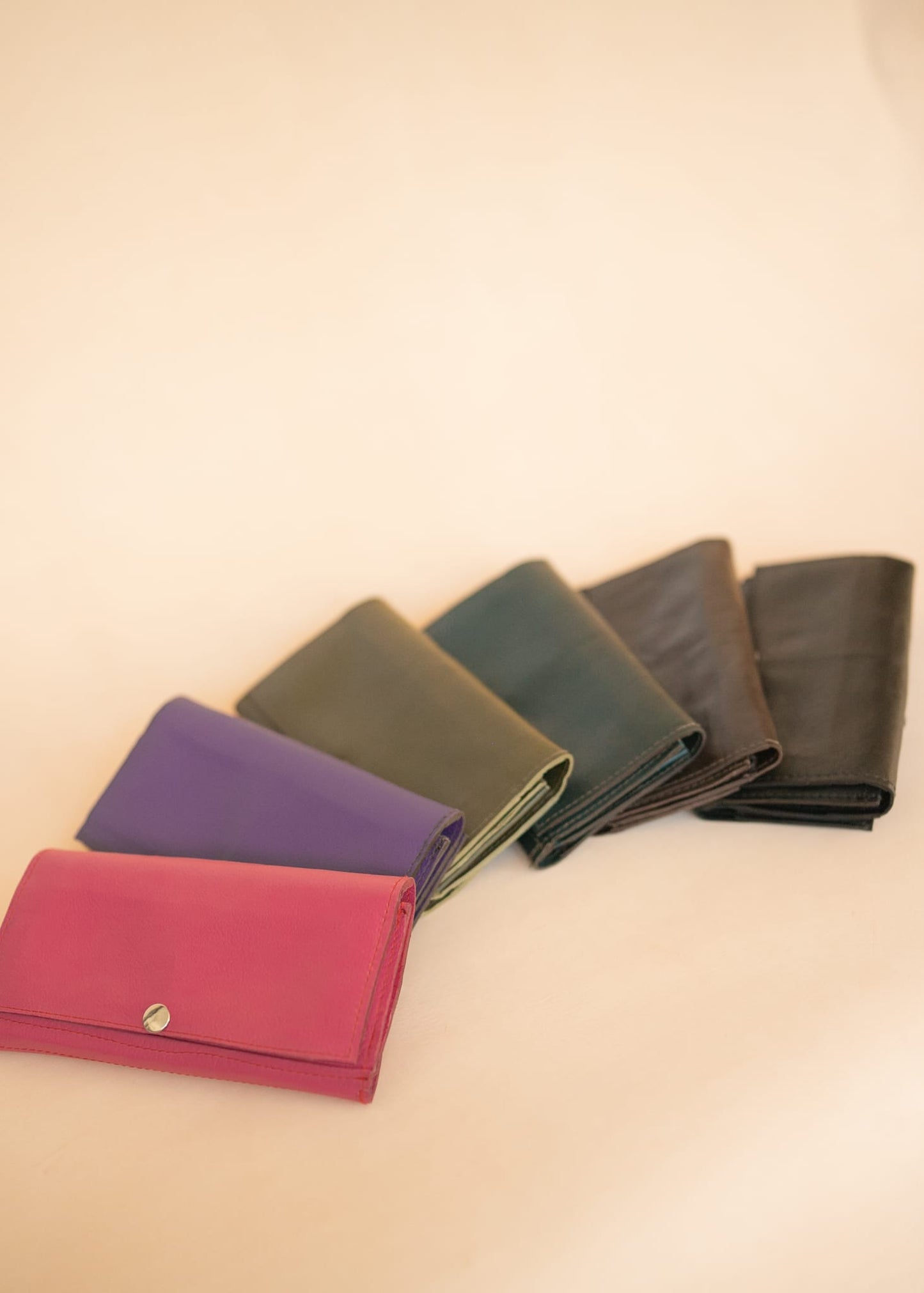 The Real McCaul Wallets The Sue Wallet - Kangaroo - Olive Green Australian Made Australian Owned Genuine Leather Ladies Large Wallet- Made In Australia with Kangaroo and Cowhide