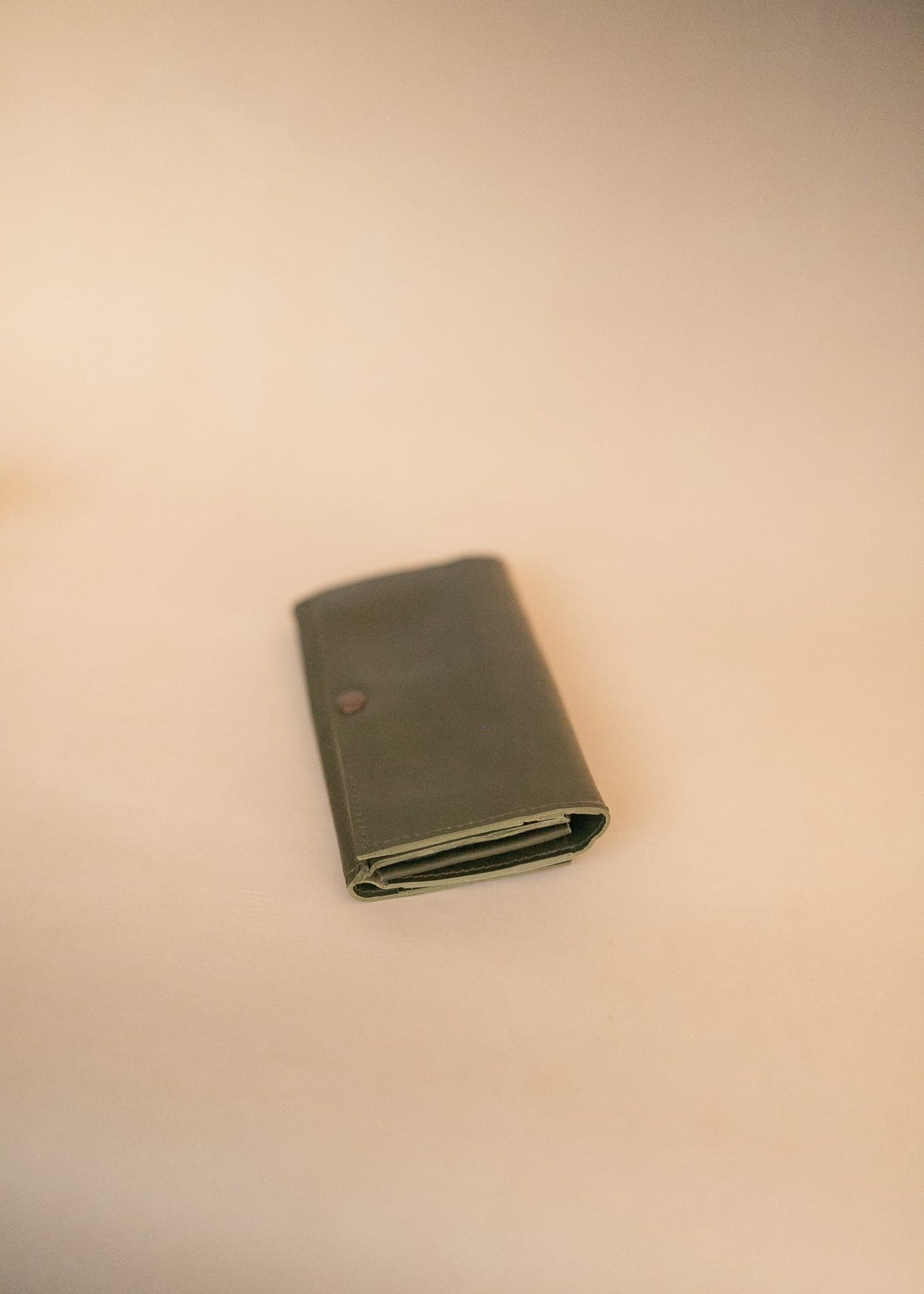 The Real McCaul Wallets The Sue Wallet - Kangaroo - Olive Green Australian Made Australian Owned Genuine Leather Ladies Large Wallet- Made In Australia with Kangaroo and Cowhide