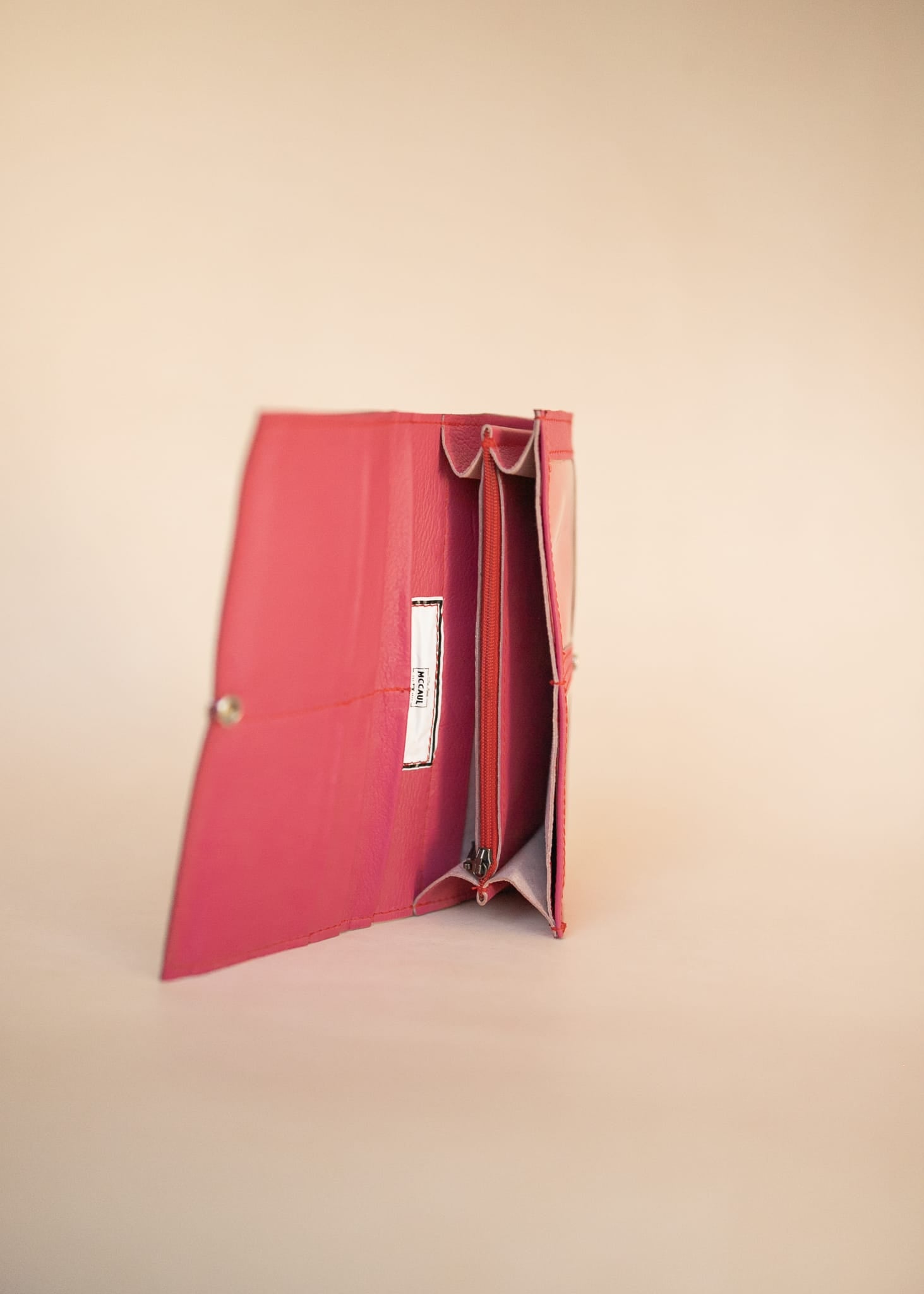 The Real McCaul Wallets The Sue Wallet - Kangaroo - Pink Australian Made Australian Owned Genuine Leather Ladies Large Wallet- Made In Australia with Kangaroo and Cowhide